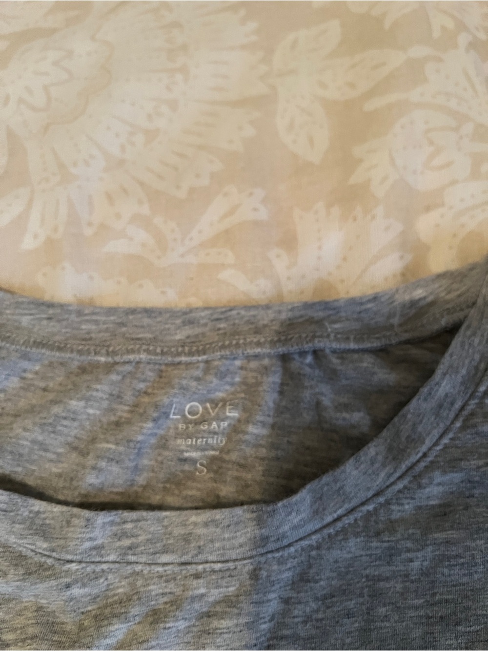 Light Gray Women's Maternity Long Sleeve Top - Picture 2 of 2